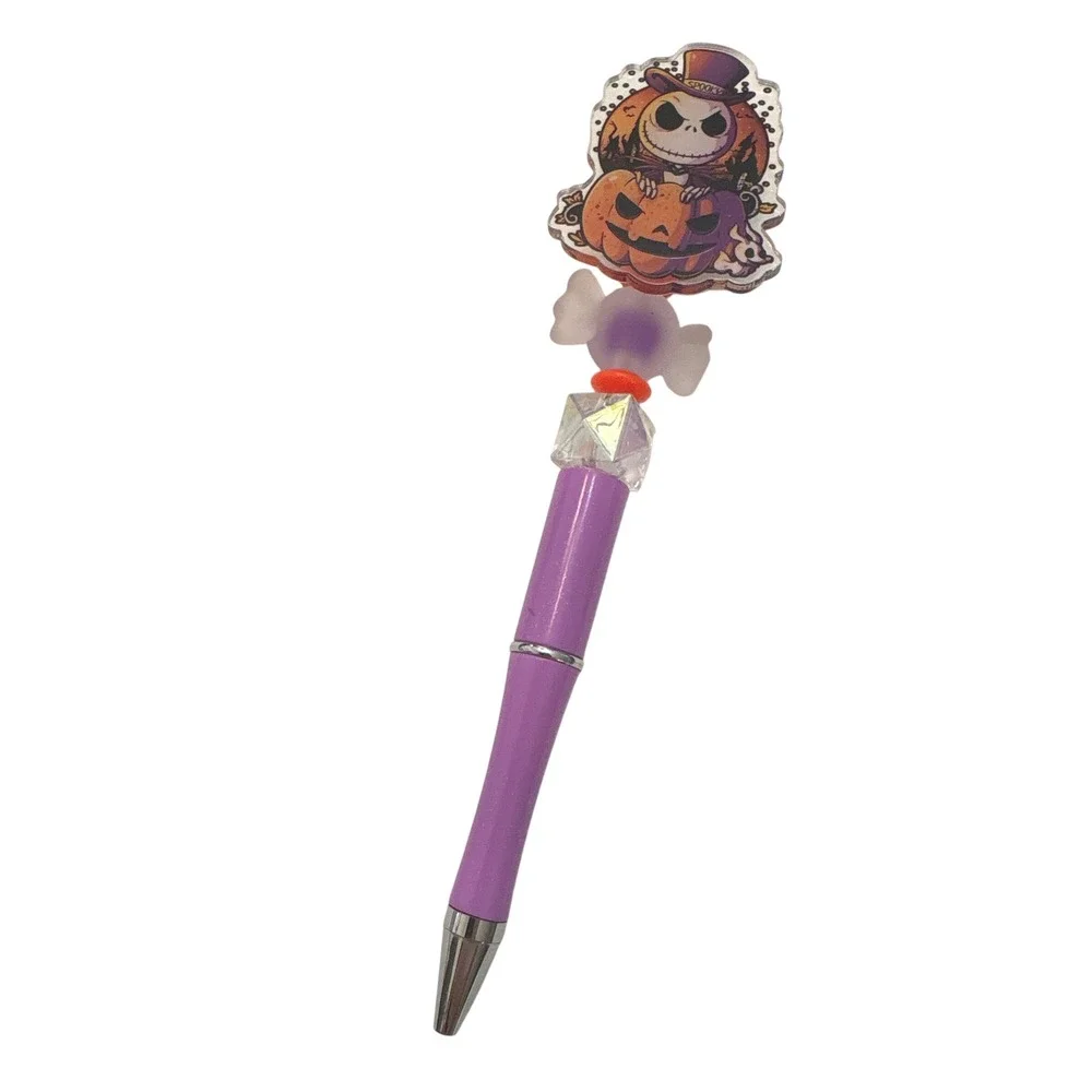 Disney Nightmare Before Christmas Jack Skellington Pumpkin Beaded Pen Purple